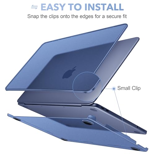 May Chen Compatible with MacBook Neo 13 inch Model A3404 2026 Release, Slim & Lightweigh Frosted Finish Protective Case with Keyboard Cover&Screen Protector, Frosted Indigo - color: Frosted Indigo