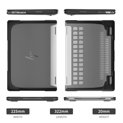 Batianda Protective Case for HP Envy x360 2-in-1 14 Inch 2024, Black | Shockproof TPU Bumper with Matte Durable Hard Shell and 360° Flip Support, Fits 14-fc0000 and 14-fa0000 Series - color: Black