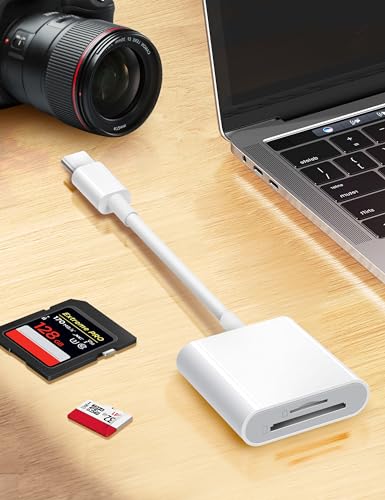 Trail Camera USB C SD Card Reader, ChiaoPio 2 in 1 USB-C to Memory Card Adapter with SD MicroSD Dual-Slot Compatible with iPhone 15 iPad Mac MacBook Pro/Air/Mini Samsung Android Laptop - size: 2 Port