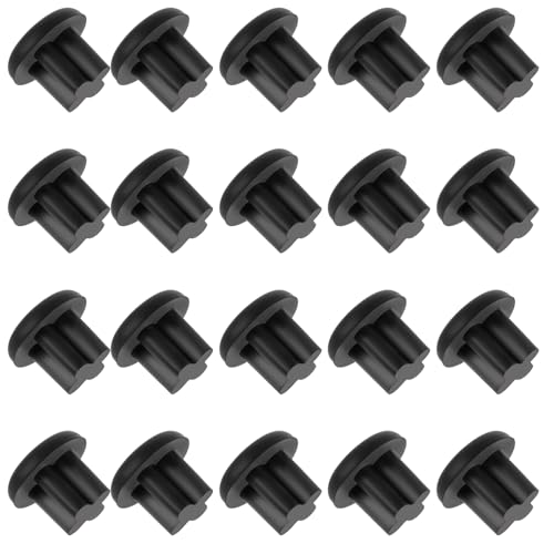 20PCS Rubber Dust Plugs Caps 3.5mm Anti-Dust Headphone Jack Dust Plugs Cover for Mobile Phone Laptop Desktop Computer Earphone (Black)