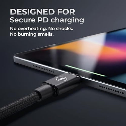 McClinton & Co. USB C to USB C Cable 6ft | 100W PD Fast Charging for Samsung Galaxy S25/S24/S23/S22, iPhone 16/15 Pro Max, Google Pixel, Motorola, OnePlus | Durable Braided, Snug Fit USB-C Cord
