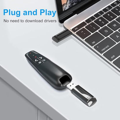 (4 Units) Presentation Clicker for PowerPoint, Wireless Presenter Remote | Ergonomic PowerPoint Remote Clicker with Red Laser Pointer for Computer Laptop/Windows/Mac/PPT/Google Slides Advancer - style: 4 Units