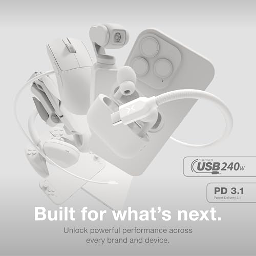 NOCO XGrid XC1: 240W USB-C to USB-C Cable with 3-Foot Durable Design | USB-IF Certified, Smart E-Marker Chip, 480Mbps Data, UltraFlex Braided Nylon & Silicone Jacket, 10,000-Bend Tested