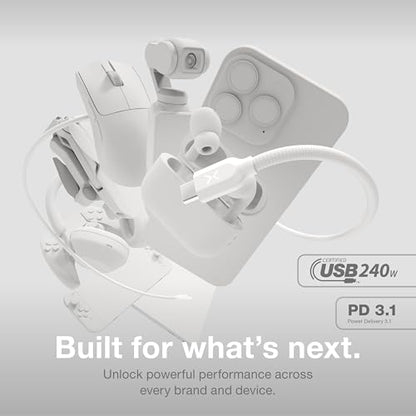 NOCO XGrid XC1: 240W USB-C to USB-C Cable with 3-Foot Durable Design | USB-IF Certified, Smart E-Marker Chip, 480Mbps Data, UltraFlex Braided Nylon & Silicone Jacket, 10,000-Bend Tested