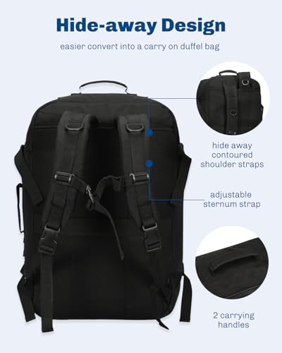 Carry on Backpack 38L Large Travel Backpack for Women Flight Approved Weekender Bag Laptop Backpack Men 15 inches Black 2023 - color: Black 2023