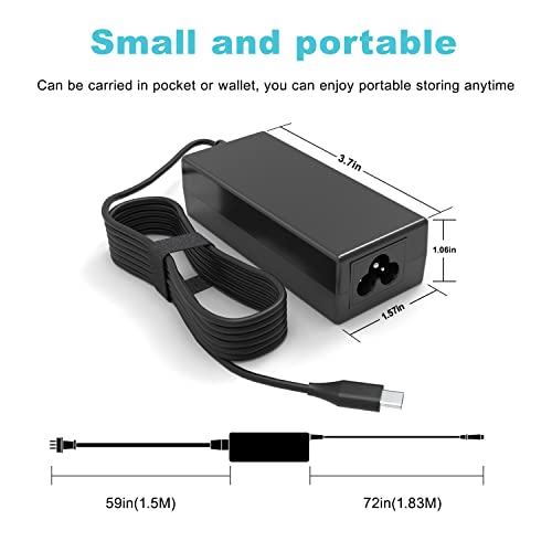 Universal 45W USB Type C Charger Compatible with HP ChromeBook x360 11A G8 EE/ 11MK G9 EE Lenovo Acer Chromebook 311 315 Asus Samsung Chromebook Computer AC Power Adapter