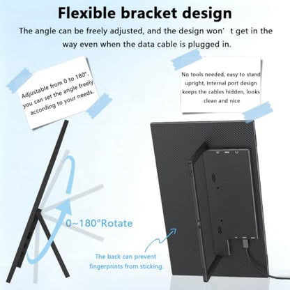 15.6''Portable Touchscreen Monitor 1080P HDR Display, USB-C Vertical Monitor with Stand & Speakers, VESA Compatible External Monitor for Laptop Mac Windows Android (No Touch for iPhone/iPad/Consoles)