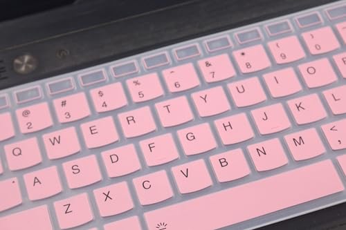 Silicone Keyboard Skin Cover Compatible with Lenovo Yoga 7i 15.6" 16", IdeaPad 3 3i 15.6 17.3, IdeaPad 5 5i 15.6 17.3, IdeaPad Flex 5 15.6, Yoga Slim 7 15, IdeaPad Slim 7 15.6 inch (Pink) - color: Pink