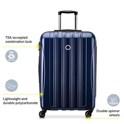 DELSEY PARIS Helium Aero Hardside Expandable Luggage with Spinner Wheels, Titanium, Checked-Large 28 Inch - color: Titanium, size: Checked-Large 28 Inch