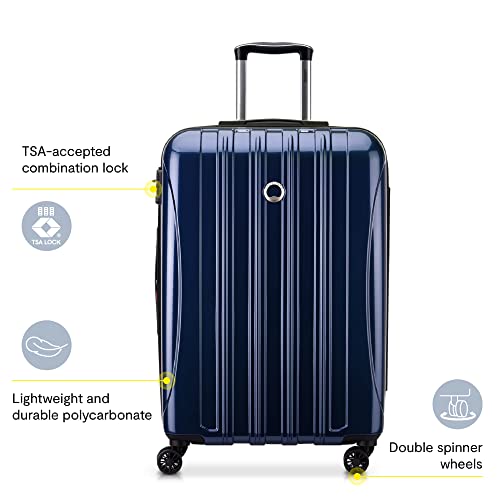 DELSEY PARIS Helium Aero Hardside Expandable Luggage with Spinner Wheels, Titanium, Checked-Medium 24 Inch - color: Titanium, size: Checked-Medium 24 Inch