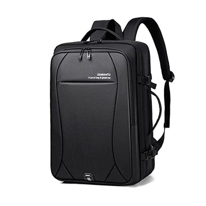 FANDARE 15.6 Inch Laptop Backpack for Men Women Business Travel Backpack with USB Charging Port & Luggage Strap Large Waterproof Polyester Carry On Backpack Black - color: Black
