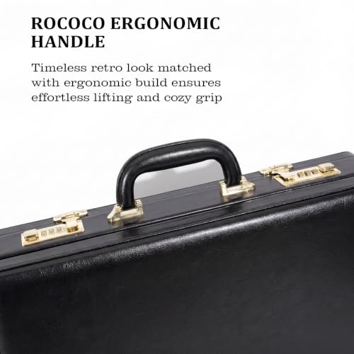 Briefcases for Men,Combo Lock & 16in Laptop Compartmen,Expandable Space,Multi File Organizer, WP Leather，Perfect for Office, Travel【Black】 - color: D-black