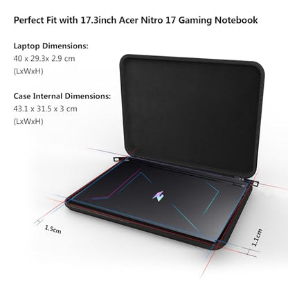 Smatree 17.3 inch Hard Laptop Case Only for Acer Nitro 17 | Compatible for Acer Nitro 17, Acer Nitro 17 Protective and Water-Resistant Travel Hard Case (NO Fit Other 17.3 inch Laptop！) - color: For 17.3inch Acer Nitro 17