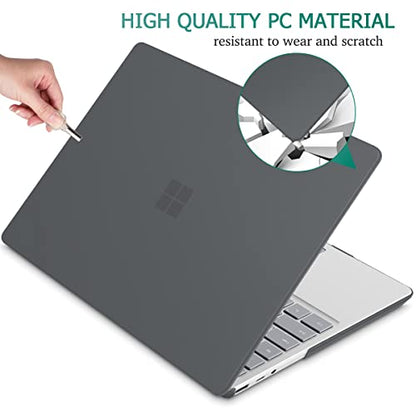May Chen Compatible with Microsoft Surface Laptop Go 3 Go 2 Go 1 12.4 Inch Model 1943 2013 (2023 2022 2020 Release), Plastic Hard Shell Case with Screen Protector + Keyboard Cover, Matte Black - color: Matte Black