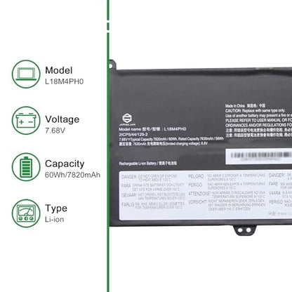 L18M4PH0 Laptop Battery Replacement for Lenovo IdeaPad Yoga C940-14IIL Series Notebook 5B10T11585 5B10W67374 L18C4PH0 5B10W67180 5B10T11586 Black 7.68V 60Wh 7820mAh - size: 11.2*4.3*1.0inch L18M4PH0