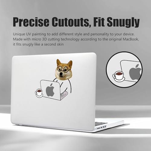 DTangLsm for MacBook Air 15 inch Case M5 M4 M3 M2 2026-2023 Laptop Cover | Model A3448 A3241 A3114 A2941, Cute Clear Plastic Hard Shell Mac Air 15 Laptop Case and Keyboard Cover, Hard-working Dog - color: Hard-working Dog