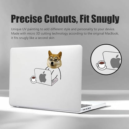 DTangLsm for MacBook Air 15 inch Case M5 M4 M3 M2 2026-2023 Laptop Cover | Model A3448 A3241 A3114 A2941, Cute Clear Plastic Hard Shell Mac Air 15 Laptop Case and Keyboard Cover, Hard-working Dog - color: Hard-working Dog