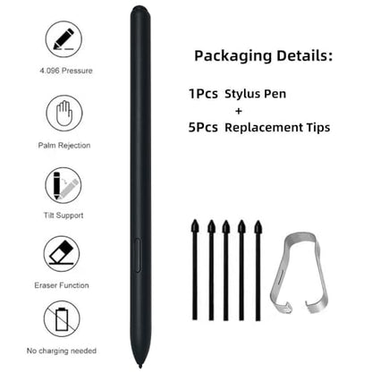 EMR Stylus Compatible with Remarkable 2,Stylus Pen with Eraser, 4096 Pressure Levels, Palm Rejection, Tilt Support with 5 Replacement Pen Tips