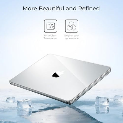 EooCoo Case for MacBook Neo 13 inch 2026, Scratch Resistant, Crystal Clear | Lightweight, Sturdy, Easy Snap-On, Against Scratches & Everyday Bumps, Model A3404 with A18 Pro Chip - color: Crystal Clear, size: Neo 13-inch