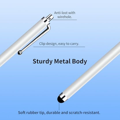 20 Pack Stylus Pen,Stylus Pen for Touchscreen | High Precision and Sensitivity for Everyday Writing/Drawing,Universal Stylus Compatible with Touch Screens,White - color: 10-Pack-White