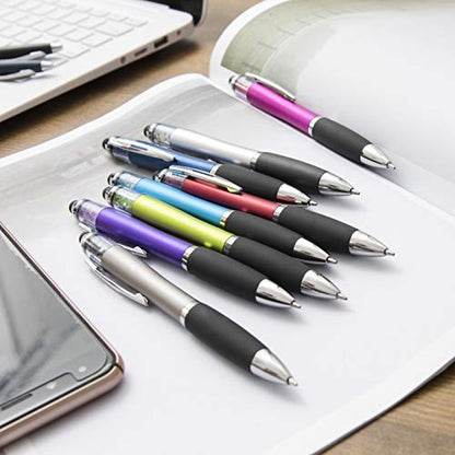 MiSiBao Stylus Pens for Touch Screens Ballpoint Pens Black Ink 1.0mm Medium Point with Crystals and Comfort Grip (8 Count+3 Refills) - color: Style1 8-count