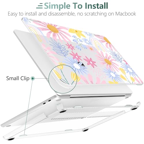 Batianda Case for Microsoft Surface Laptop 13 inch 2025 2026, Retro Rainbow | Fits Model 2095, Artistic Patterns Ultra-Slim Lightweight Scratch-Resistant Hard Shell with Professional Protection - color: Sunflower