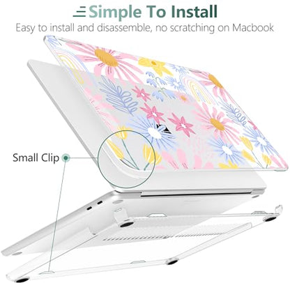 Batianda Case for Microsoft Surface Laptop 13 inch 2025 2026, Retro Rainbow | Fits Model 2095, Artistic Patterns Ultra-Slim Lightweight Scratch-Resistant Hard Shell with Professional Protection - color: Sunflower