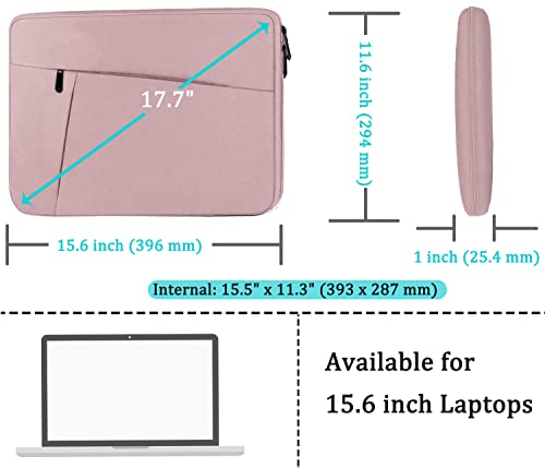 Laptop Sleeve Case 15.6 inch, Durable Shockproof Protective Computer Carrying Cover with Front Pocket, Briefcase Handbags Laptop Sleeve Bag for 15.6 inch HP, Dell, Acer, Asus, Notebook, Pink - color: Pink, size: 15.6 inch