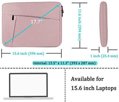 Laptop Sleeve Case 15.6 inch, Durable Shockproof Protective Computer Carrying Cover with Front Pocket, Briefcase Handbags Laptop Sleeve Bag for 15.6 inch HP, Dell, Acer, Asus, Notebook, Pink - color: Pink, size: 15.6 inch