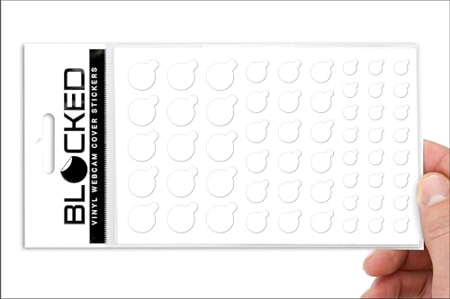 The Original Vinyl Webcam Cover Stickers | Restickable & Stackable Privacy Covers | for All Camera-endable Devices | 3-Sizes | 57 White Tabbed (Ultra Glossy) - color: White | Tabbed | Ultra-Glossy