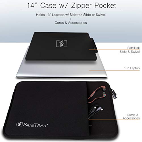 SideTrak Protective Case Sleeve for Portable Monitor and Laptop | Compatible with SideTrak Slide & Swivel Monitors | Built-in Pocket | Durable & Stretchy Neoprene Material | 14x10 - size: 14x10