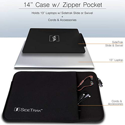 SideTrak Protective Case Sleeve for Portable Monitor and Laptop | Compatible with SideTrak Slide & Swivel Monitors | Built-in Pocket | Durable & Stretchy Neoprene Material | 14x10 - size: 14x10