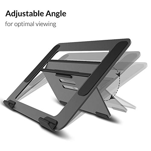 Avantree YS104 – Adjustable Aluminum Laptop Cooling Stand for Desk, Portable Holder for iPad, Tablet & Book, Foldable Ergonomic Riser Compatible with 9.7–16” Laptops including MacBook, Dell, HP & More