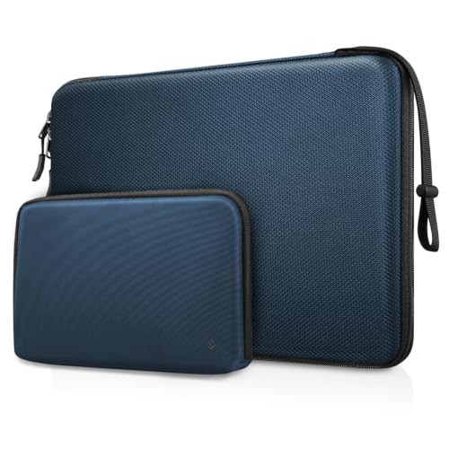 FINPAC Hard Laptop Sleeve w/Accessory Pouch for 13-in MacBook Neo Air Pro | Waterproof Laptop Carrying Case for 13-14" MacBook A18 Pro, MacBook Air / Pro, Surface Laptop, Navy - color: Navy, size: 13-inch MacBook Air/Pro