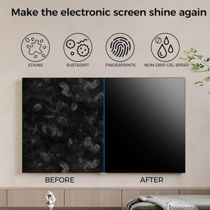 TV Screen Cleaner, Non-Drip Touchscreen Spray with Wiper for CD Disc Laptop Phone Tablet Computer Lens(200ml) - color: 200ml (Pack of 1)