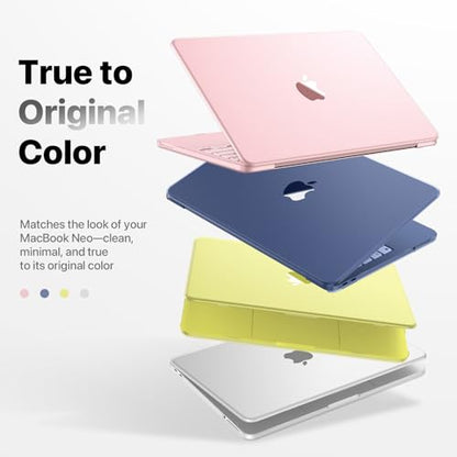 for MacBook Neo Case 13 inch 2026 | Scratch & Fingerprint Resistant 100% Match Official Color | Matte Hard Shell Clear Cover for A3404 - Matte Clear | Scratch & Fingerprint Resistant | Perfect Fit | 100% Match Official Color | Matte Hard Shell Clear Cover