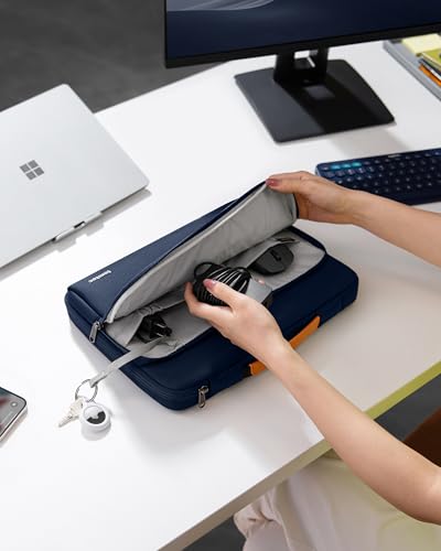 tomtoc 360° Protective Laptop Bag for 15.6" HP ASUS Dell Lenovo Acer Laptop | Water-Resistant Notebook Sleeve Case Fits HP EliteBook/ProBook, Lenovo Legion/Yoga/ThinkPad/ThinkBook/IdeaPad 15.6" Laptop - color: Navy Blue, size: 15.6-16.2 Inch
