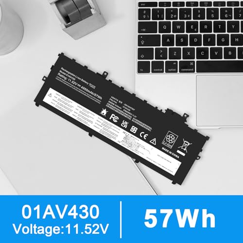 Fancy Buying 01AV430 01AV494 SB10K97587 Battery Replacement for Lenovo ThinkPad X1 Carbon 5th Gen 2017 6th Gen 2018 Series 01AV429 SB10K97586 01AV431 SB10K97588 01AV494 SB10K97586 - size: 11*4*0.2inch 01AV430