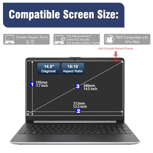 KEANBOLL 2 Pack 14.5 inch Tempered Glass Screen Protector Compatible with Other All 14.5" Laptops and Portable Monitor with 16:10 Aspect Ratio, Scratch Resistant & 9H Hardness Tempered Glass Shield - size: 14.5"Glass-16:10