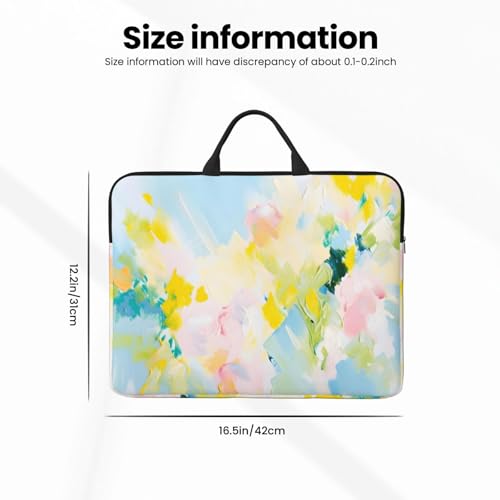 Pink and Yellow Paint Graffiti 14 Inch Laptop Sleeve Case，Handheld Waterproof/Shockproof Computer Carrying Bag Suitable for Daily Travel/Tourism/Business Trips, etc - color: Pink And Yellow Paint Graffiti