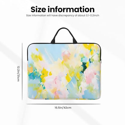 Pink and Yellow Paint Graffiti 14 Inch Laptop Sleeve Case，Handheld Waterproof/Shockproof Computer Carrying Bag Suitable for Daily Travel/Tourism/Business Trips, etc - color: Pink And Yellow Paint Graffiti