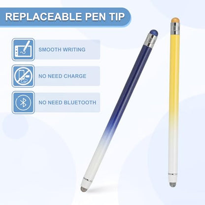 PATIKIL 4 Pcs Stylus Pens for Touch Screens, 2 in 1 High Sensitivity Universal Pen Capacitive Stylus for Phone Tablets Laptop Touch Screen Devices, Blue Yellow - color: Blue Yellow