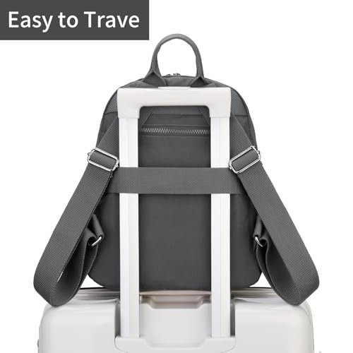 Tanweibago Mini Nylon Women Backpacks,11L Small Ladies backpacks Casual Lightweight Women Shopping Travel Daypack (Neutral Gray) - color: Neutral Gray