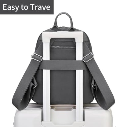 Tanweibago Mini Nylon Women Backpacks,11L Small Ladies backpacks Casual Lightweight Women Shopping Travel Daypack (Neutral Gray) - color: Neutral Gray