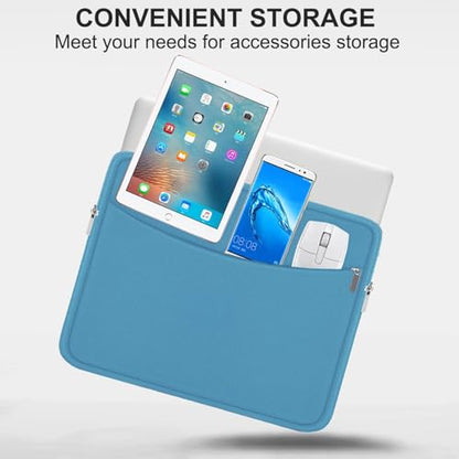 Laptop Case Sleeve 15.6 inch, Shockproof Protective Laptop Cover Briefcase Carrying Computer Bag with Accessory Pocket, Computer Bag Compatible with MacBook, HP, Dell, Lenovo, Asus, Light Blue - color: Light Blue, size: 15.6 inch