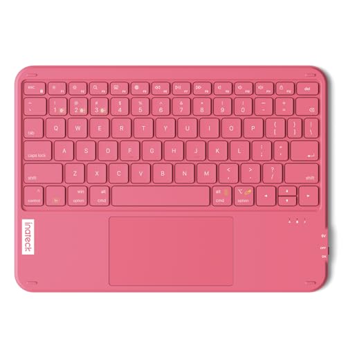 Inateck Bluetooth Keyboard with Touchpad, Ultra Slim and Portable Wireless QWERTY Keyboard, Compatible with Windows and iPad OS, KB01105,Pink - color: Pink