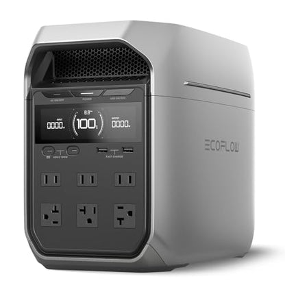 EF ECOFLOW Portable Power Station DELTA 3 Plus 1024Wh, 1800W, LFP Battery | Full Charge in 56 Min, 1800W AC/140W USB-C Output, Solar Generator (Solar Panel Optional) for Home Backup, Camping&RV - style: DELTA 3 Plus