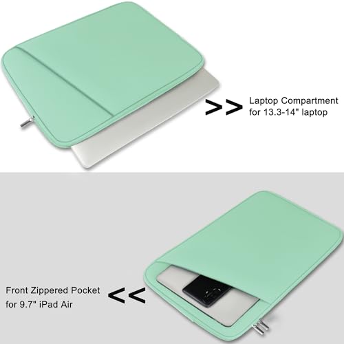 Askuko Laptop Case 14 inch, Shockproof Protective Computer Cover, Durable Carrying Bag Laptop Sleeve Compatible with 14"" MacBook Air/Pro HP Asus Lenovo Notebook, Light Blue - color: Light Blue, size: 14 inch