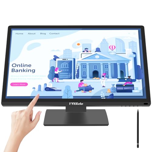 FYHXele 22 Inch Touchscreen Monitor, IPS FHD 1080P Touch PC Display, 75Hz, LED Backlit Multi-Touch Monitor, VESA, HDMI & VGA & USB Computer Touch Screen for Gaming, Business, Warehouse, Bar, Gym - color: Black-22"