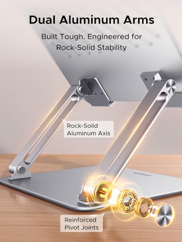 UGREEN Laptop Stand for Desk Laptop Riser Holder Foldable Portable Computer Stand Ergonomic Compatible with MacBook Pro Air Notebook and Tablets 10-17.3 Inch Silver - color: Silver
